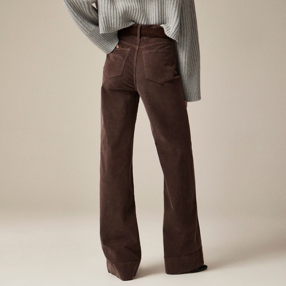 JCREW Size 27 Wide-Leg Corduroy Trouser in Dark Chocolate $148 BT922 - Picture 3 of 7